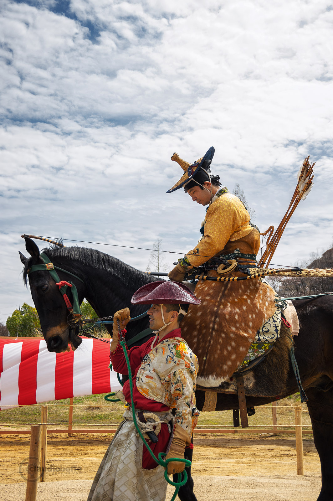 Japan, Yabusame, Traditional mounted archery, Relaxation time for archer and horse