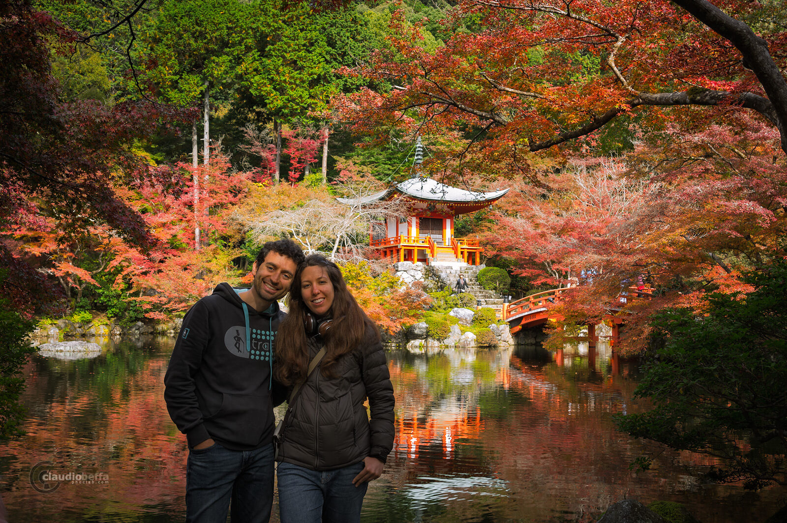 Claudio, Sara, DaigoJi, Autumn, BentenDo, Kyoto, Japan