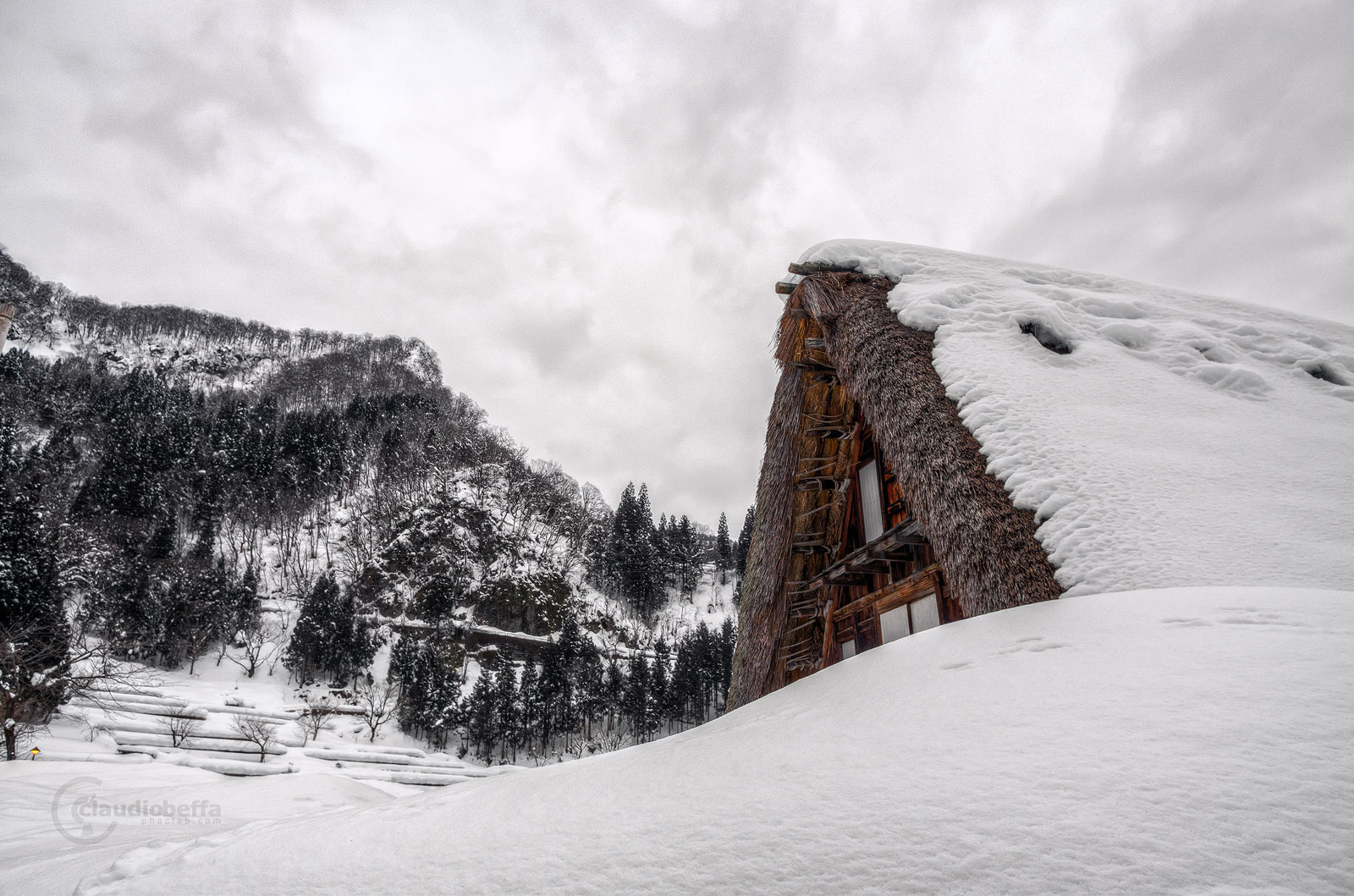 Snow, Ainokura, Gokayama, Toyama, Japan, Gassho, Farmhouse, Landscape, Mountain, HDR, Pentax
