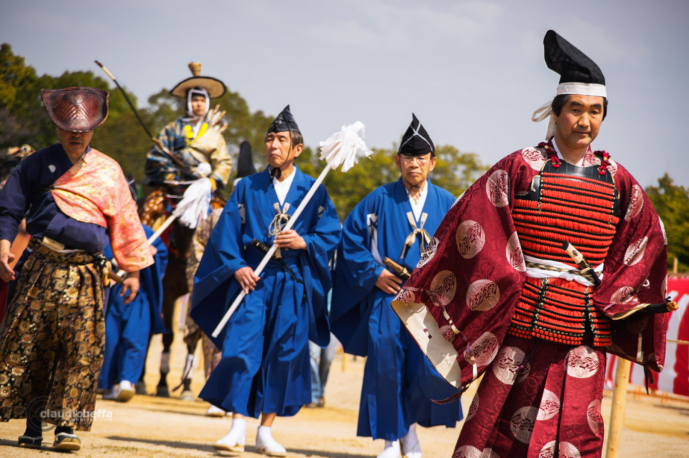 Japan, Yabusame, Traditional mounted archery, Parade of archers, judges and assistants